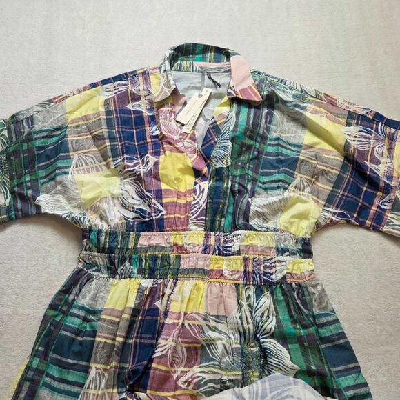 New L By Anthropologie The Somerset maxi shirt-dress in plaid floral - Picture 4 of 12